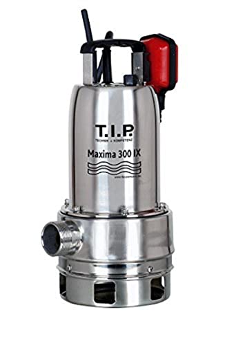 T.I.P. 30116 Bomba de Motor Sumergible para Aguas residuales Maxima 300 IX de Acero Inoxidable, hasta 18.000 l/h de caudal