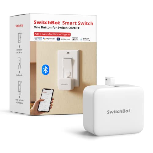 SwitchBot Smart Switch Button Pusher - Bluetooth App o Control de Temporizador, Fácil de Usar con 3 Modos, Necesita SwitchBot Hub para ser Compatible con Alexa, Google Assistant, Siri, IFTTT (Blanco)
