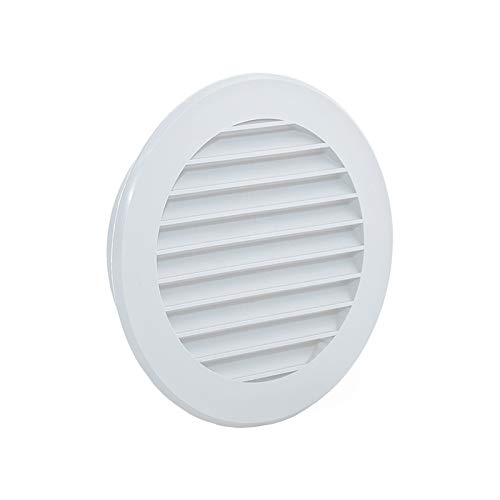 Rejilla de ventilación redonda de plástico y protección para desagües-, Blanco