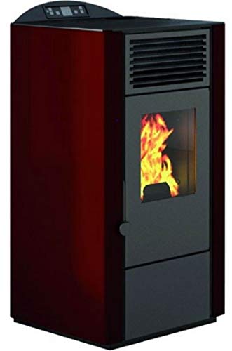 Eva Calor – Estufa de pellets Lory. Potencia térmica 9 kW. Color rojo