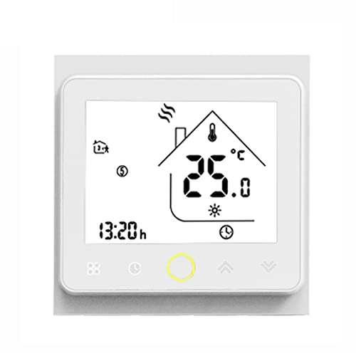 Termostato WiFi para Caldera de Gas/Agua, Termostato Inteligente programable Controlador de Temperatura, App Control, Compatible with Alexa/Google Home 5A(Blanco)