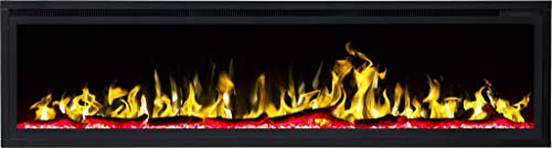 AFLAMO Royal Chimenea eléctrica, (750 W o 1500 W), simulación de Fuego LED, Profundidad de Solo 15 cm (165 x 43 x 15)