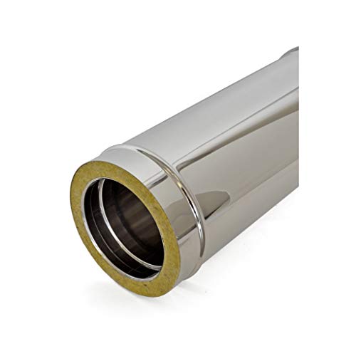 Tubo de doble pared en acero inoxidable para chimeneas L 250 mm (DN 100-150)