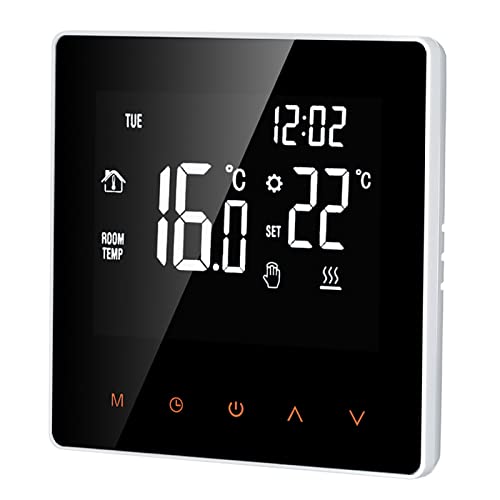 Matybobe Termostato Digital 16A Controlador de Temperatura Digital Semana Termostato de calefacción por Suelo Radiante eléctrico programable para el hogar Escuela Oficina Hotel Blanco