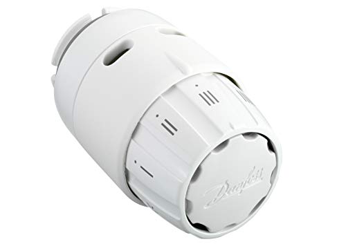 Danfoss 013G6040 Cabezal termostático de radiador RAS-C2 Blanco , sensor incorporado 8 °C-28 °C, perfecto para usar con válvulas RA
