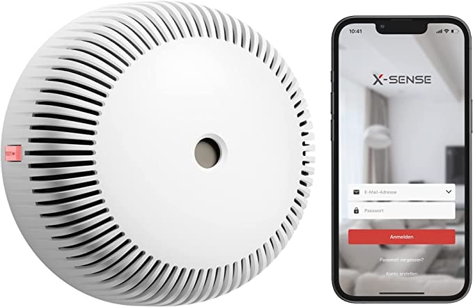 X-Sense Detector de Humo Wi-Fi con Pila Reemplazable, Detector de Incendio con Función de Autocomprobación, Compatible con la Aplicación X-Sense Home Security, XS03-WX, 1 Pieza