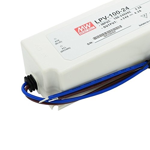 KingLed – MeanWell Fuente de alimentación Mean Well AC/DC LPV-100-24 100W DC 24V Resistente Al Agua IP67 Transformador Switching Mean Well para productos LED Serie LPV– cód. 1504