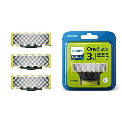 Philips OneBlade 3 Cuchillas de Recambio de Acero Inoxidable compatibles con todas las Maquinillas de Afeitar Eléctricas OneBlade (modelo QP230/50)
