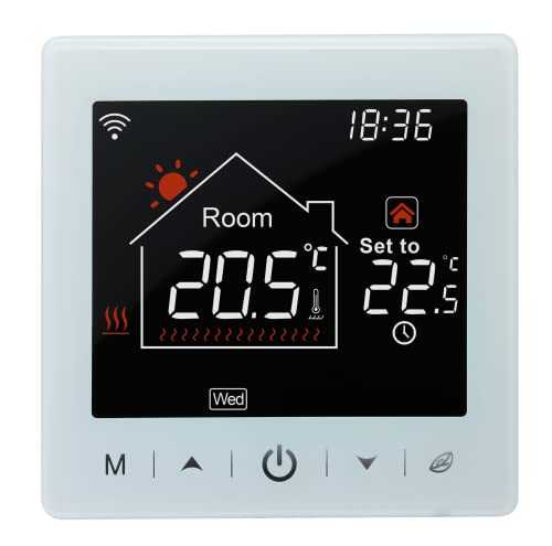 Beok Caldera de Gas con termostato WiFi, programable Inteligente para Controlador de Temperatura de calefacción Central Compatible con Alexa Google Home