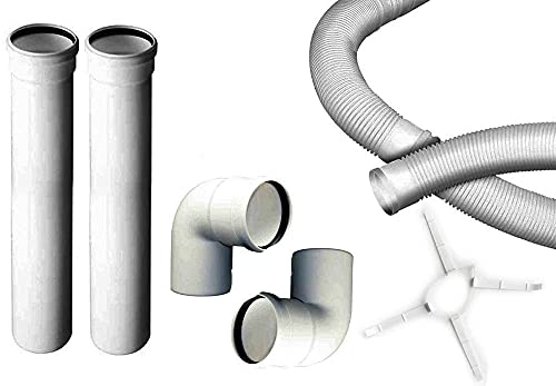 Kit tubo flexible caldera condensación dn 80 10 m tubo de humos tubo plástico PPS CE Made in Italy