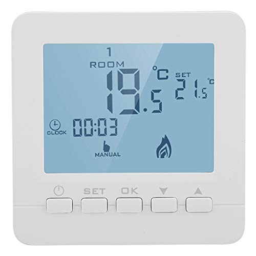 FTVOGUE Pantalla LCD Inteligente Termostato de Calefacción Regulador de Temperatura Ambiente Programable para Casa