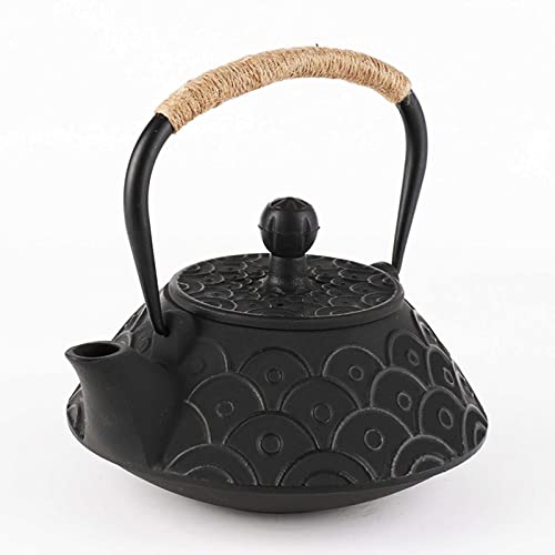 Tetera japonesa de hierro fundido con infusor de hierro fundido tetera para estufa, tetera de té, tetera de pescado linda con estufa de infusor de acero inoxidable, 900 ml