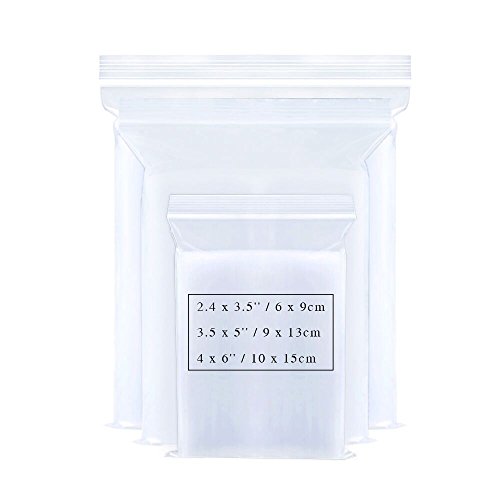 Bolsa Sellada Pequeña 6 x 9/9 x 13/10 x 15cm Reutilizable Plástico Transparente para Embalaje de Comida la Joyería Alimentos Galletas Caramelos Bombones