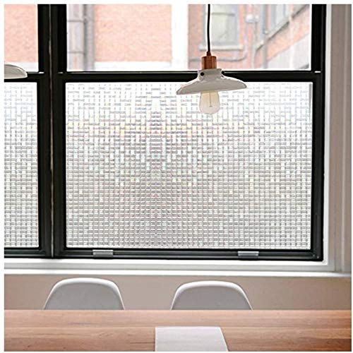 Película de ventana de privacidad de mosaico 3D sin pegamento película de vidrio de privacidad hogar dormitorio fijo estático reflejo de luz solar película decorativa de vidrio esmerilado A90 45x200cm